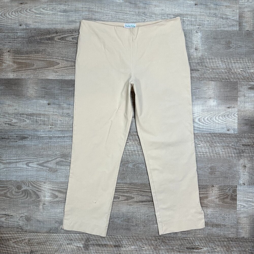 Charlotte Kellogg Palm Beach Cotton Blend Side Zip Stretch Ankle Pants sz 16
